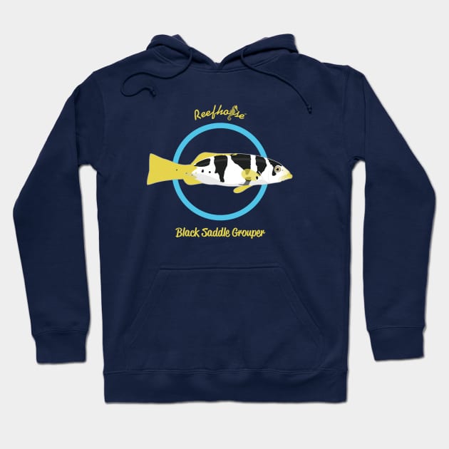 Black Saddle Grouper Hoodie by Reefhorse